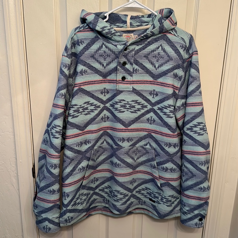 Faherty Mens Baja Poncho Hoodie Size M